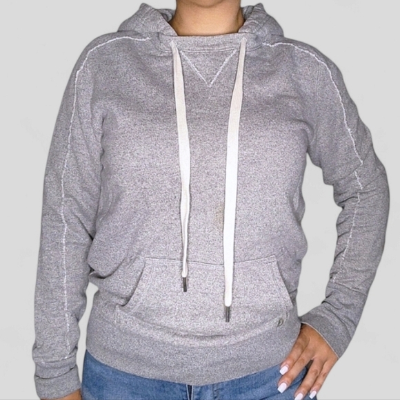 aerie Sweaters - Aerie Fit Heather Gray Pullover Hoodie - Size Small